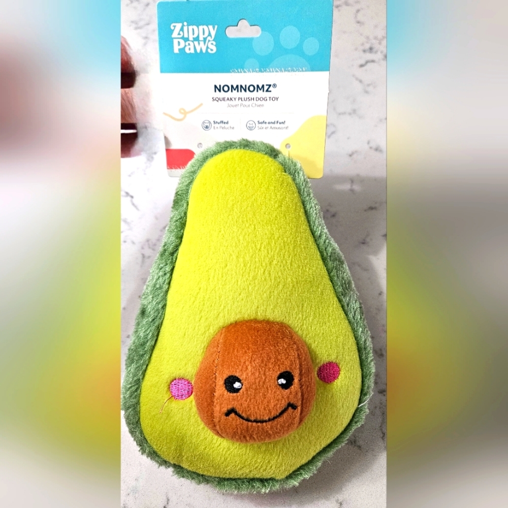 Avocado Squeaky Plush Dog Toy